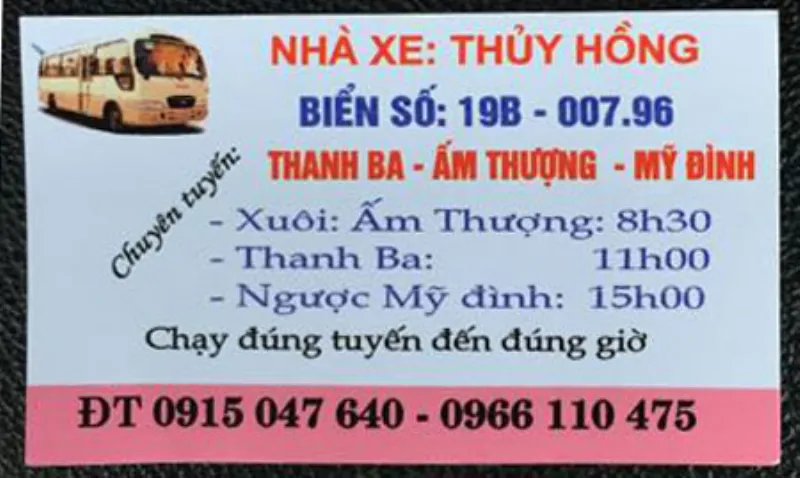 Nhà xe Thủy Hồng (Thanh Ba - Ấm Thượng - Mỹ Đình)