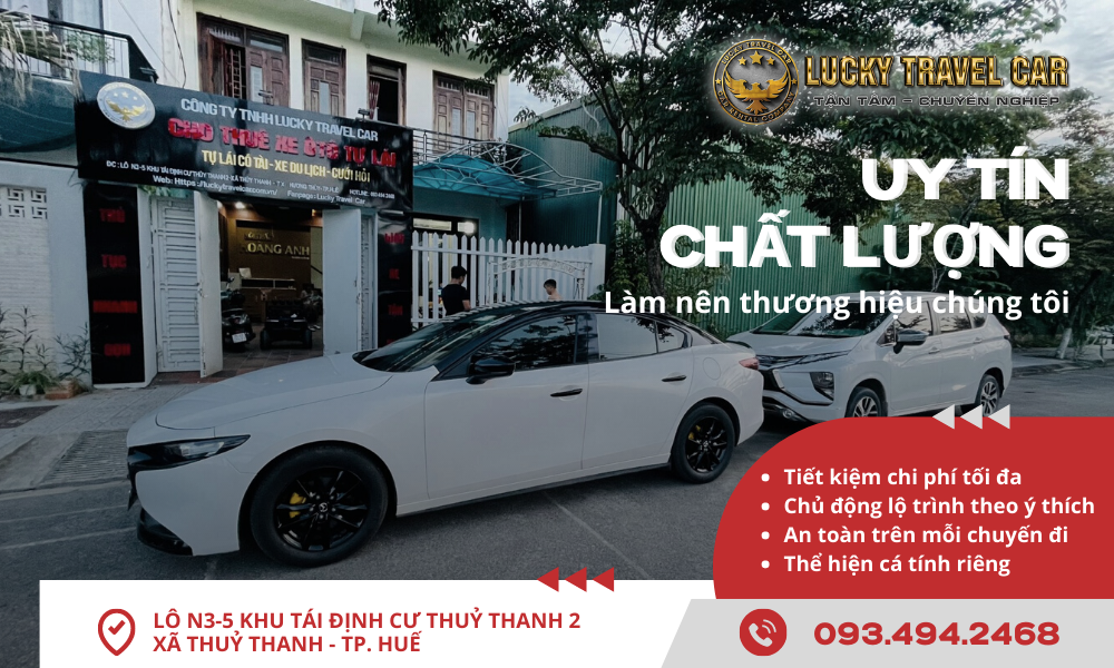 cho thue xe tu lai uy tin tai Hue Lucky Travel Car