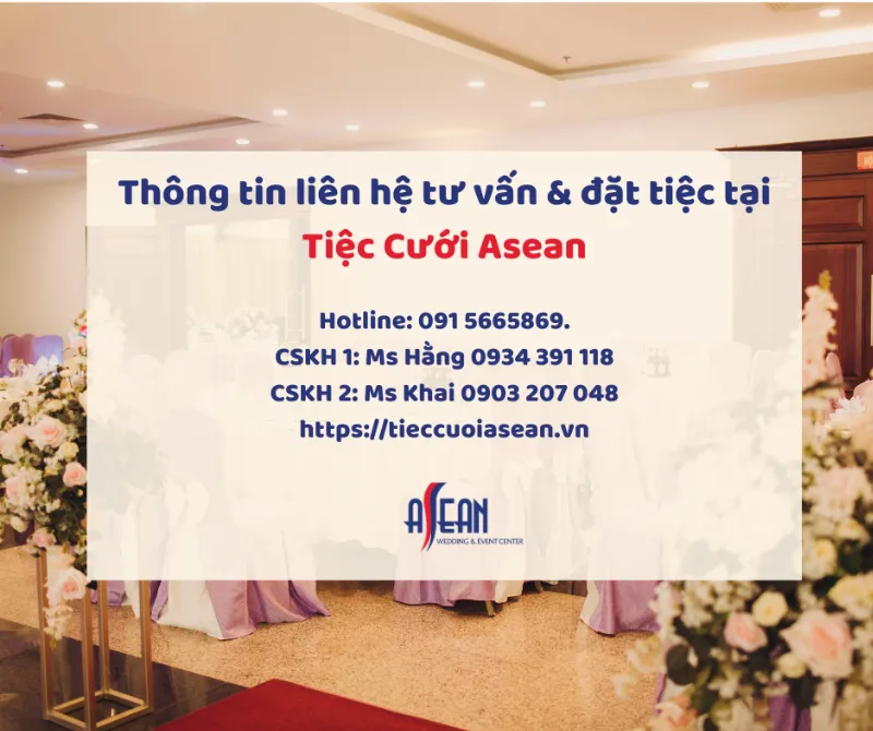 Thông tin liên hệ đặt tiệc trên Hệ thống Tiệc cưới và Sự kiện Asean