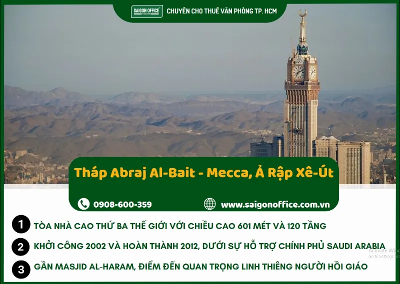 Abraj Al-Bait ấn tượng bởi kiến trúc độc đáo và chiều cao ngút ngàn