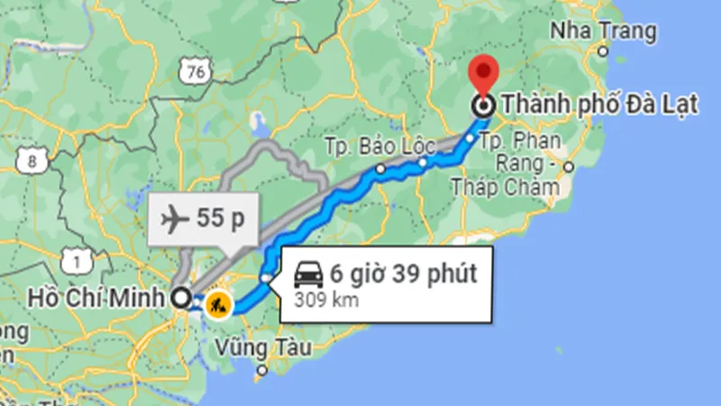 khoang cach tu sai gon den da lat bang duong bo khoang 309km 544ff127 1