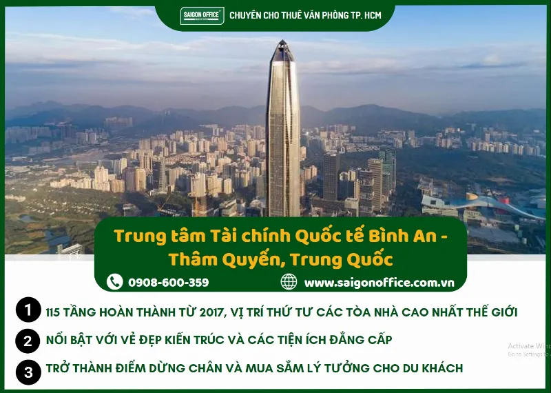 Ping An IFC là tòa tháp cao thứ 4 trên thế giới