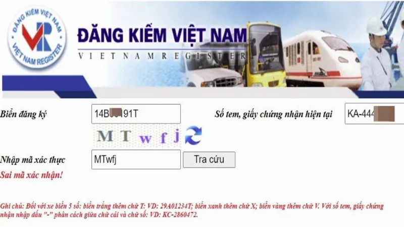 Thông tin nhận được khi tra cứu biển số xe