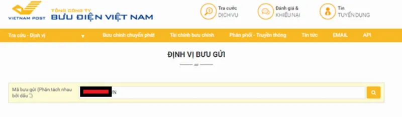 Tra cứu vận đơn bưu điện